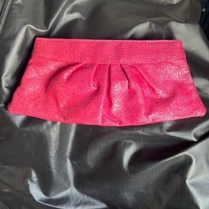 100% Authentic, Lauren Merkin Brand New with Dust bag fabric hot pink clutch
